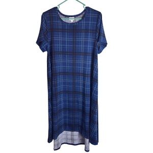 3/$20 LuLaRoe Dark Blue Plaid Midi Dress